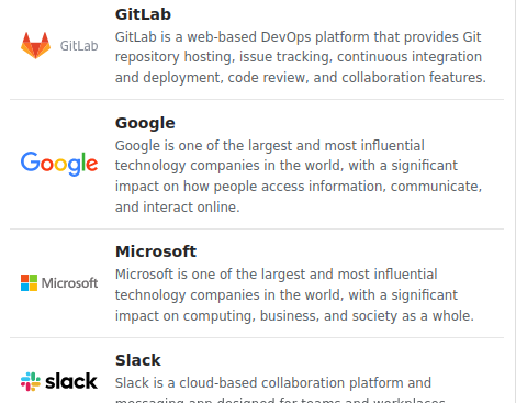 A list of SSO identity providers including GitLab, Google, Microsoft, and Slack