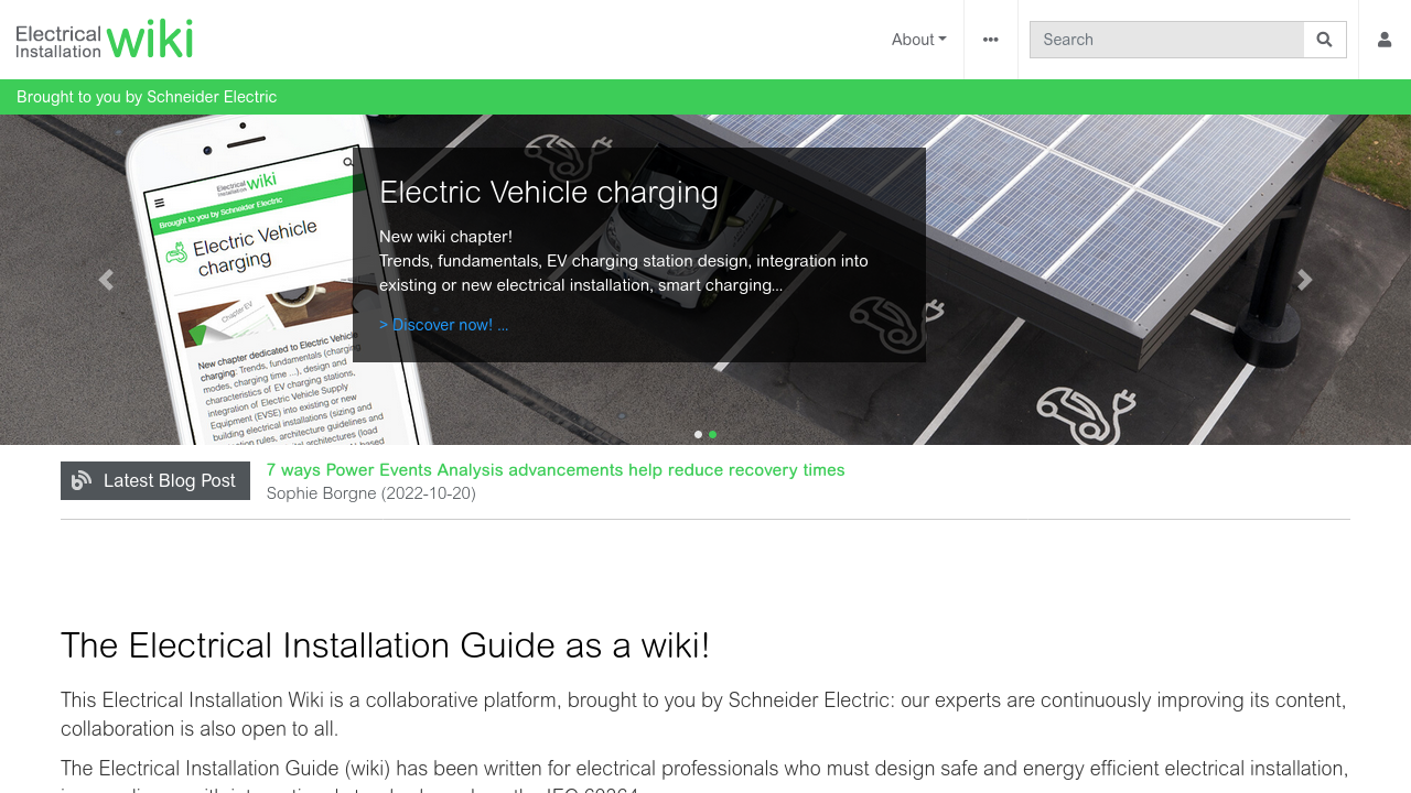 Chameleon MediaWiki skin as seen on the Electrical Installation wiki
