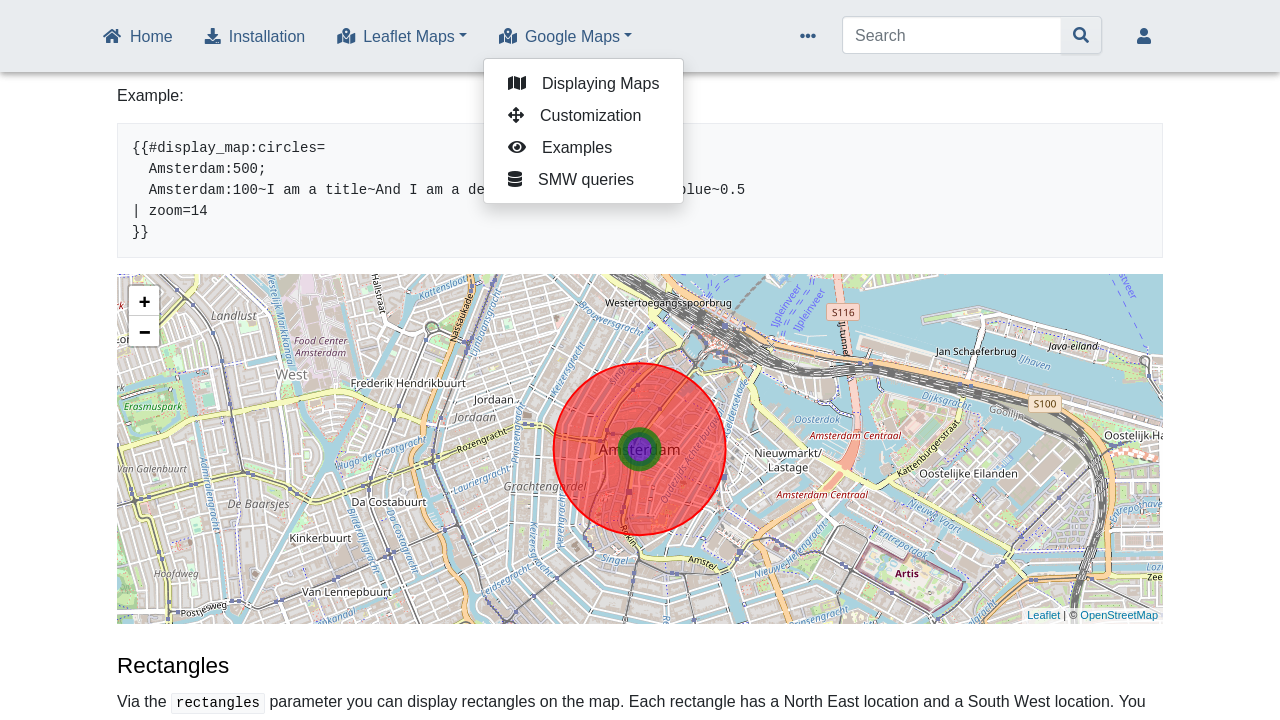 Chameleon MediaWiki skin on the Maps Extension wiki