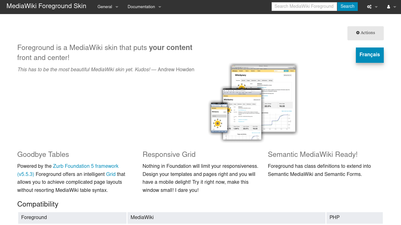 Foreground MediaWiki skin