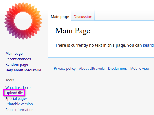 MediaWiki's file upload page