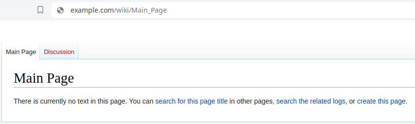 The default MediaWiki homepage