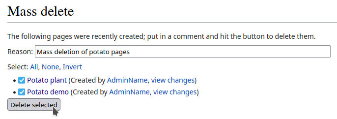 Mass-deletion of MediaWiki pages