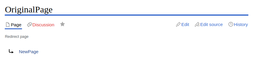 A MediaWiki redirect page