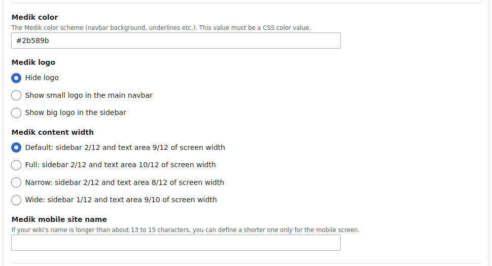 MediaWiki theme customization via the ProWiki admin panel